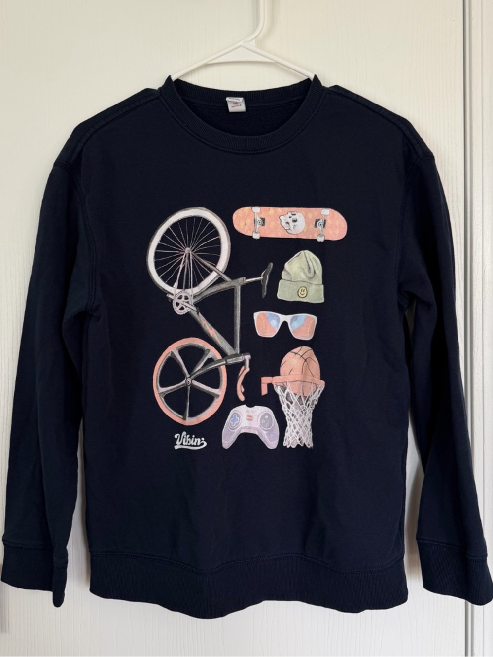 Old Navy blue crewneck sports theme sweatshirt boys XL 14-16 graphic print